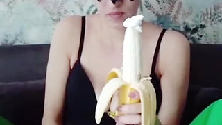 Do a on a banana, very sensual