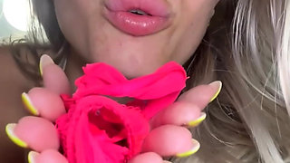 18 Year Old Italian Webcam Star Blonde Does a Striptease and Plays with Pink Panties
