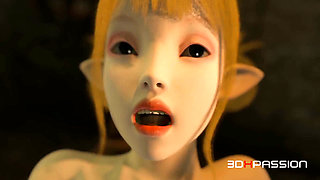 Dungeon Domination: Orc Breaks Elven Girl with Rough Assfuck & Cum