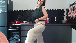 Spitting on the tits runs down to the hairy cunt