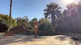 At the pool in my Brazzers outfits