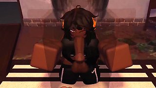Ginger and brunette got their mouth stuffed 3D animation