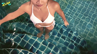 Poolside Fun with My Petite Asian Princess
