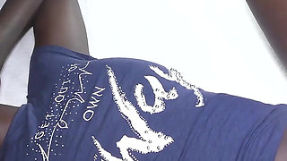 Thin Black Chick Creampied on the Bed