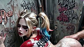 Harley Quinn Bathing in Sperm after Massive Creamy Loads