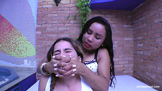 Hands Over Mouth Domination Lesbians