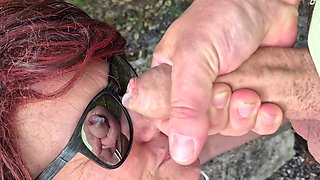 Cock-sucking and Cum on the Glasses