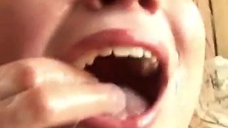 Russian teen sucks my cock upside down and makes me cum