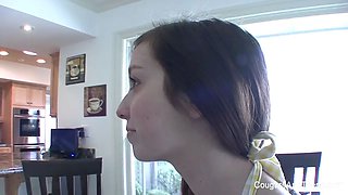 Busty MILF Nina gives her stepdaughter a going away present