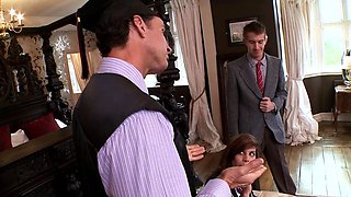 Secretary group sex hardcore fucking blond girl facia