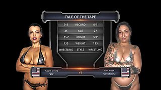 Nadia White vs Nina Nova Cat-Fight with Big Tits Grinding