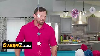 Macy Teaches Krissy How to Please Her Stepdaddy – Stepdaughter Blowjob & Creampie