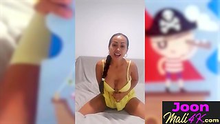 Big tits teen tries new big sex toy