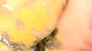 Hot ginormous ass damsel in tight yoga pants giving to