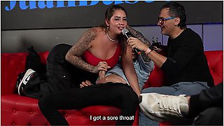 Sara Blonde Fucks A Huge Cock Fan While Her Cuckold Husband Watches - Juan Bustos Show
