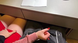 Schoolgirl Handjob Under Desk in Math Class - Teen Marshmellow Sweet POV 4k