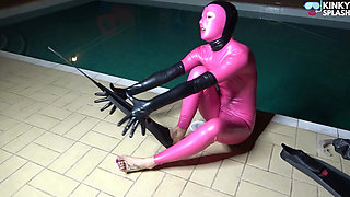 Poolside Latex Doll Edges with Slippery Fingers