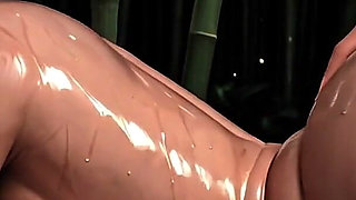 Fast Action - Golden Mask Blonde Wet and Blindfolded in the Bamboo House
