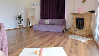 Blonde tight pussy babe solo toy fun in glamour masturbation