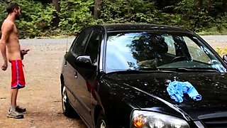 Big-Cock Hunk Jerks Off Outdoors