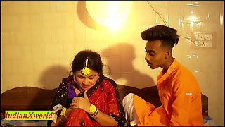 Love Sex at First Night with Widow Wife! Indian Sex