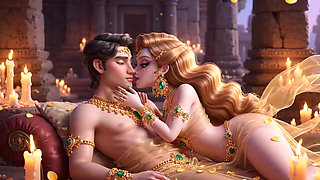 Intense Close-Up Kissing Desi Couple - Gold Jewelry Wali Sexy Indian Girl Aur Muscular Boy Ki Full Passion
