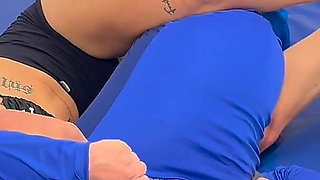 Cocky Guy Gets Wrestled and Carried by Hot Muscle Babe