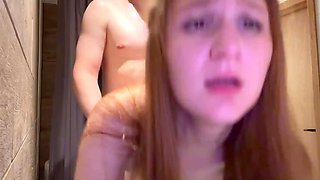 Fucked ginger secretary in the bathroom and came all over her face