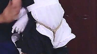 Whh02 - a Chinese Girl Wearing White Stockings and Blindfolded, Bound by Ropes Vibrates to Orgasm