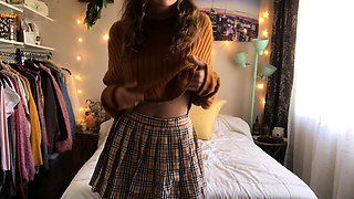 School Girl Makes Herself Cum for You