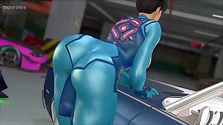 Chun Li in Samus Aran's outfit shows off her perfect wiggly ass