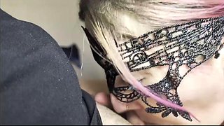 Afternoon Throat Service - Black Dress Swallows Every Drop In Her Mouth