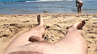 Giving a blowjob on the beach almost got caught
