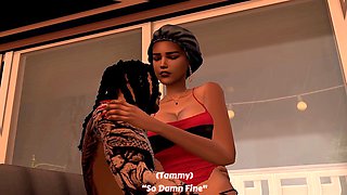 Ebony, fellatio, cartoon