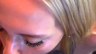 Hot Blonde Seductive Blowjob