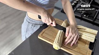 Stepsister Catches Him Jerking Off and Helps Him Cum