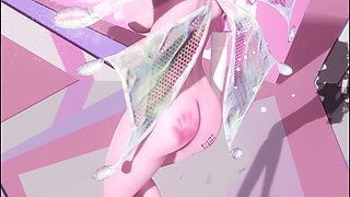 [mmd] Pink Korean Princess Beauty Live Queencard Double Ponytail Nipple Bell
