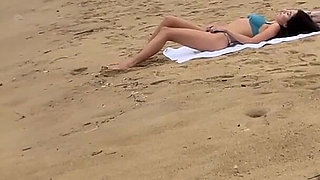 Babe Can I Cum on Your Tits? - Cock Flashing on the Beach