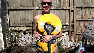 Tight Lifejacket Tease - Bikini Brat in the Pool