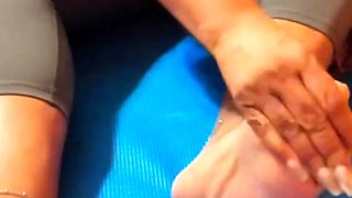 Sexy black dildoing her ass and masturbating