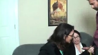 Milf Persia and Tatiana milk young Joey when he masturbates