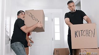 Big Titted Blonde MILF Gets Railed By Cocky Mover: featuring Keiran Lee and Robbin Banx