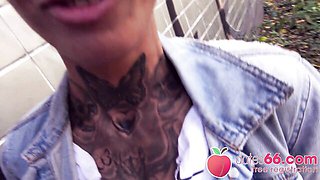 Cumshot movie with looking-good Vicky Hundt from POV Pickups