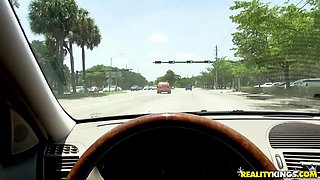 Blonde girl outdoor blowjob video