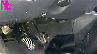 Pedal Pumping and Unzipping My Black Leather High Heeled Boots