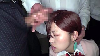 Darksome Big Beautiful Woman group sex bukkake