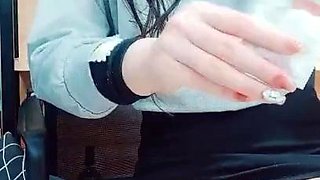 Chinese model masturbating in store