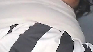 Chubby Brunette Girl in Miniskirt Rides Pink Dildo - Hairy Pussy