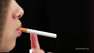 Ultra HD Russian Beauty Smoking Cigarette Seaside