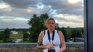 The Janitor Catches Me on the Roof; I Have to Suck His Dick and Let Him Fuck Me, or Else He’ll Call the Cops.